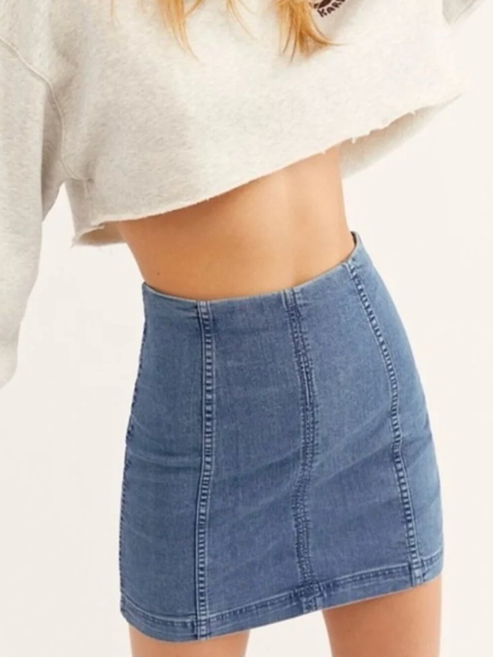 Free People Modern Femme Stretch Denim Mini Skirt